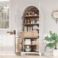 HOMLUX 71" Tall Arched Kitchen Pantry Cabinet with Door Shelves, Farmhouse Kitchen Storage Cabinet with Open & Adjustable Shelves, Hidden Drawer & Glass Door, Cupboard for Kitchen, Dining Room, White, , large
