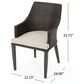 Hearth and Haven Hillhurst Outdoor Rattan Chair with Sloped Arms and Cushion in Brown (Set of 2), , large