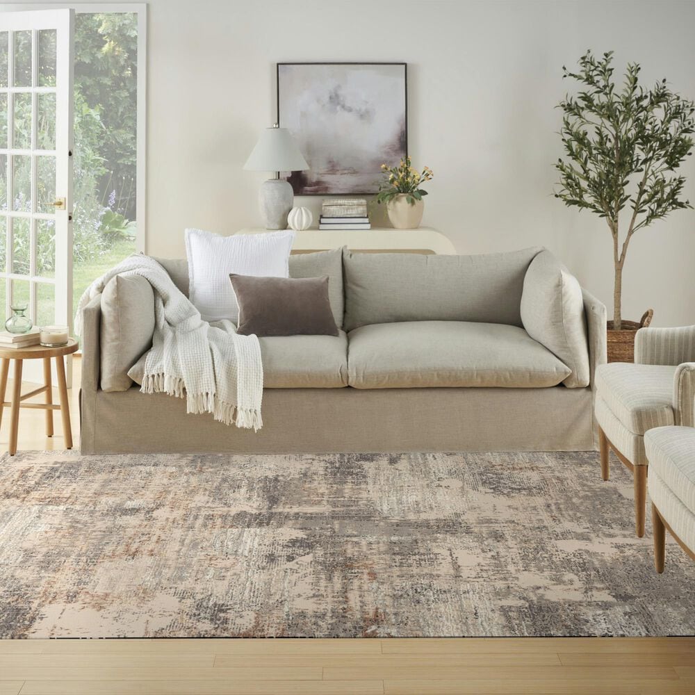 Nourison Sustainable Trends SUT04 6&#39; x 9&#39; Beige and Grey Area Rug, , large