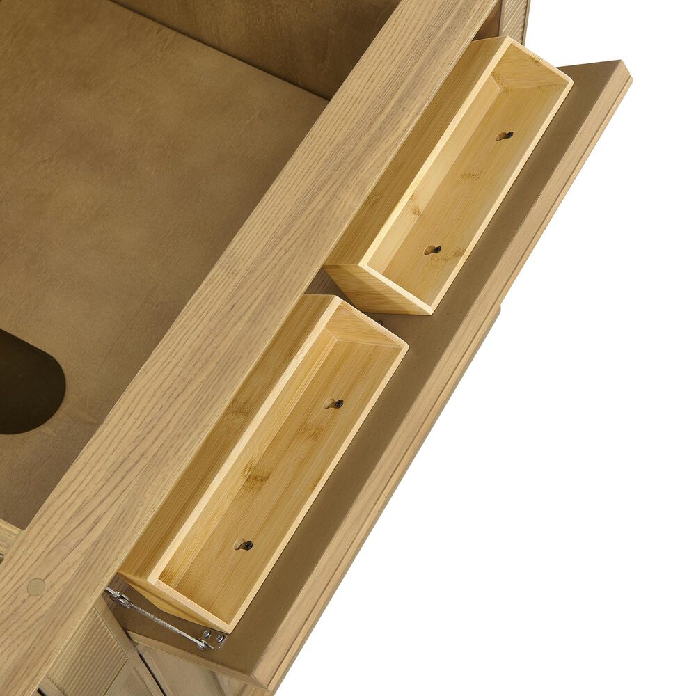 James Martin Vanities Lorelai 72" Double Bathroom Vanity in Light Natural Oak with 3 cm Eternal Jasmine Pearl Silestone Top, Rectangular Sinks and FreePower Wireless Charger, , large