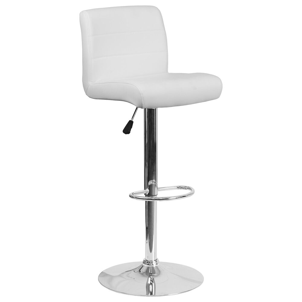 Flash Furniture Adjustable Barstool in White, , large