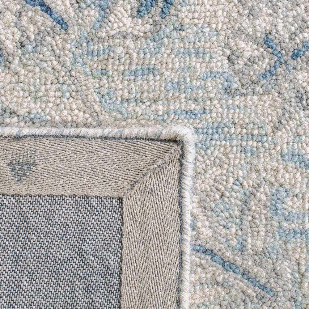 Safavieh Micro-Loop MLP506M 3&#39; Square Light Blue and Ivory Area Rug, , large