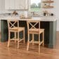 Linon Home Decor Torino X-Back Counter Stool in Natural Unfinished, , large