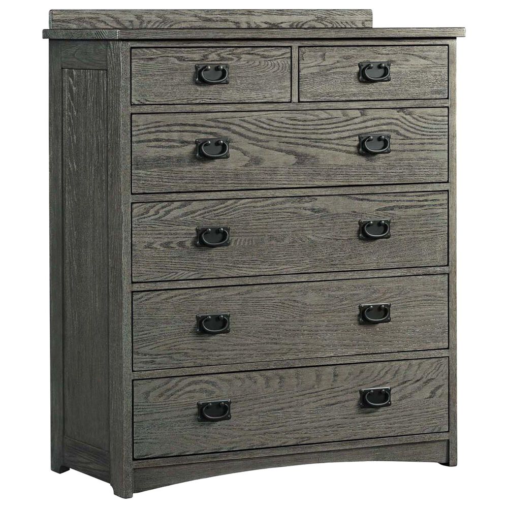 Hawthorne Furniture Oak Park 6 Drawer Chest in Pewter, , large