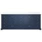Lexora Home Dukes 84" Double Bathroom Vanity in Navy Blue with 2 cm White Cultured Marble Top and Rectangular Sinks, , large
