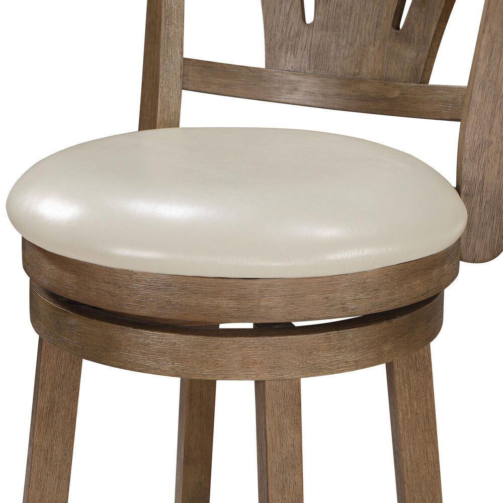 Office Star Products Miller Swivel Counter Stool with Dove Cushion Seat in Medium Oak, , large