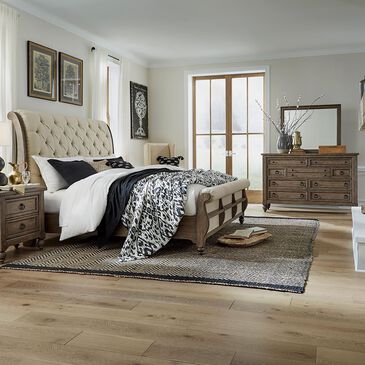 Belle Furnishings Americana Farmhouse 3 Piece King Bedroom Set in Dusty Taupe and Black, , large