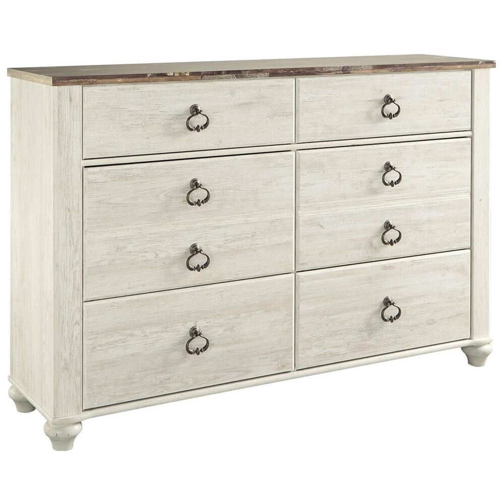 Ashley Willowton Dresser and Mirror in Whitewash, , large