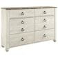 Ashley Willowton Dresser and Mirror in Whitewash, , large