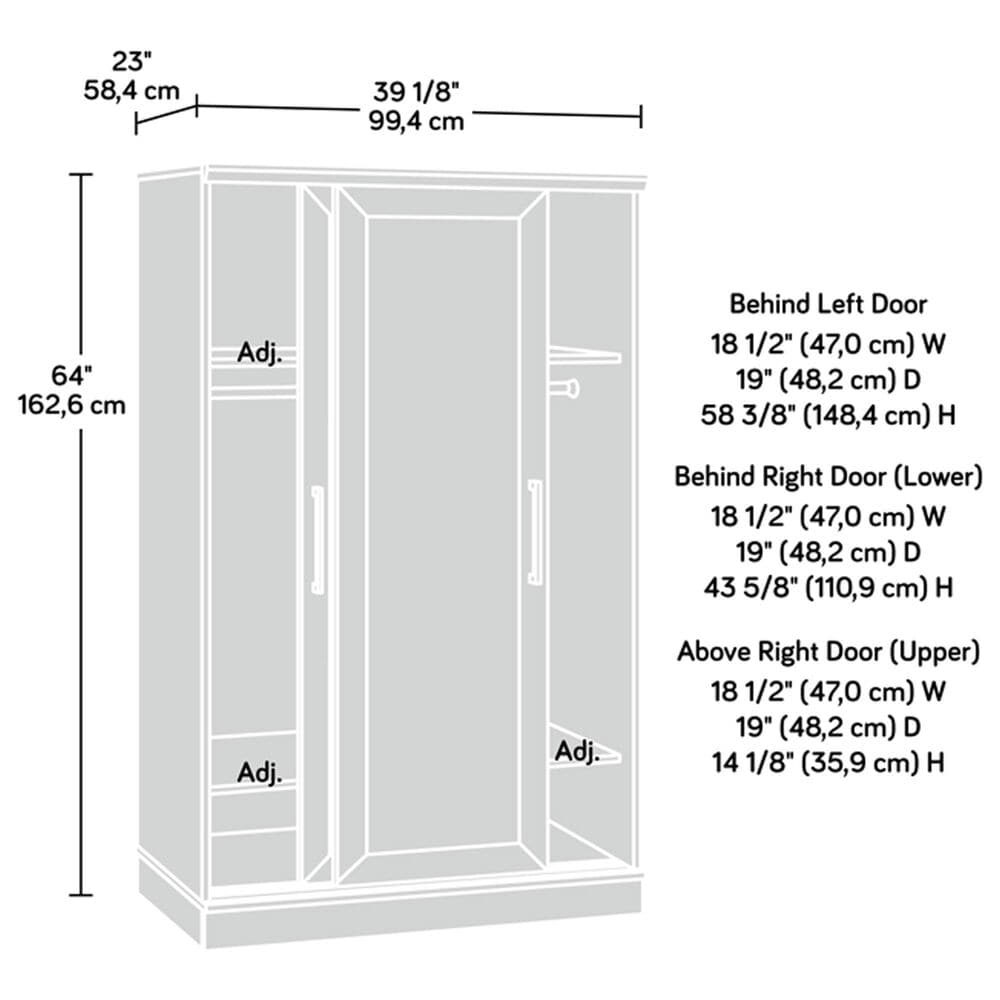 Sauder HomePlus Wardrobe in White, , large