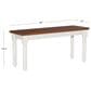 Linon Home Decor Willow Dining Bench in Honey Brown and Vanilla White, , large