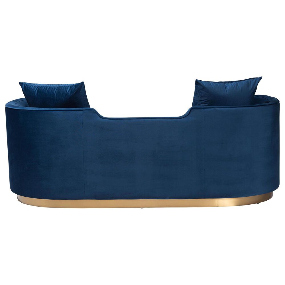 Baxton Studio Deserae Stationary Sofa in Navy Blue Velvet, , large