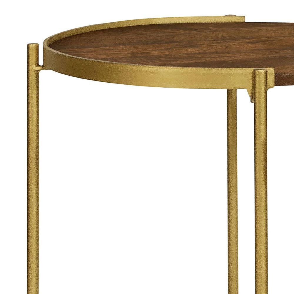 Pacific Landing Malka 2-Piece Round Nesting Table Set in Dark Brown and Gold, , large