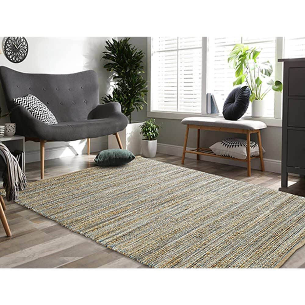 L&amp;R Resources Natural Fiber 5&#39; x 7&#39;9&quot; Spa Blue Area Rug, , large