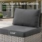 HOMLUX 6-Piece Outdoor Wicker Sectional Patio Furniture Set in Black, , large