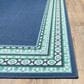Oriental Weavers Meridian Navy and Green 2"3" x 7"6" Indoor/Outdoor Runner, , large
