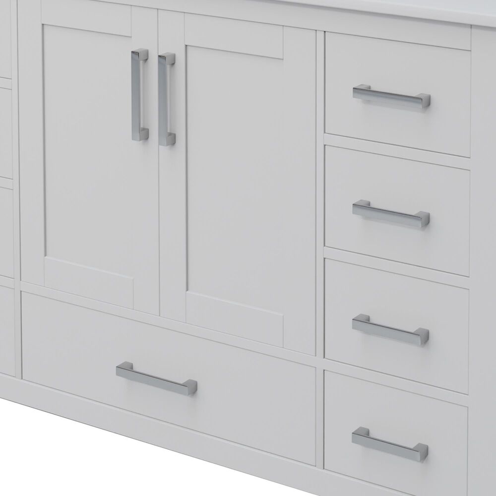 Lexora Home Jacques 48" Single Bathroom Vanity in White with 2 cm White Quartz Top and Rectangular Sink, , large