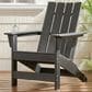 Hearth and Haven Encino Outdoor Plastic Adirondack Chair in Black, , large