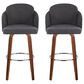 LumiSource Dahlia Swivel Bar Stool with Grey Upholstery in Walnut and Chrome (Set of 2), , large