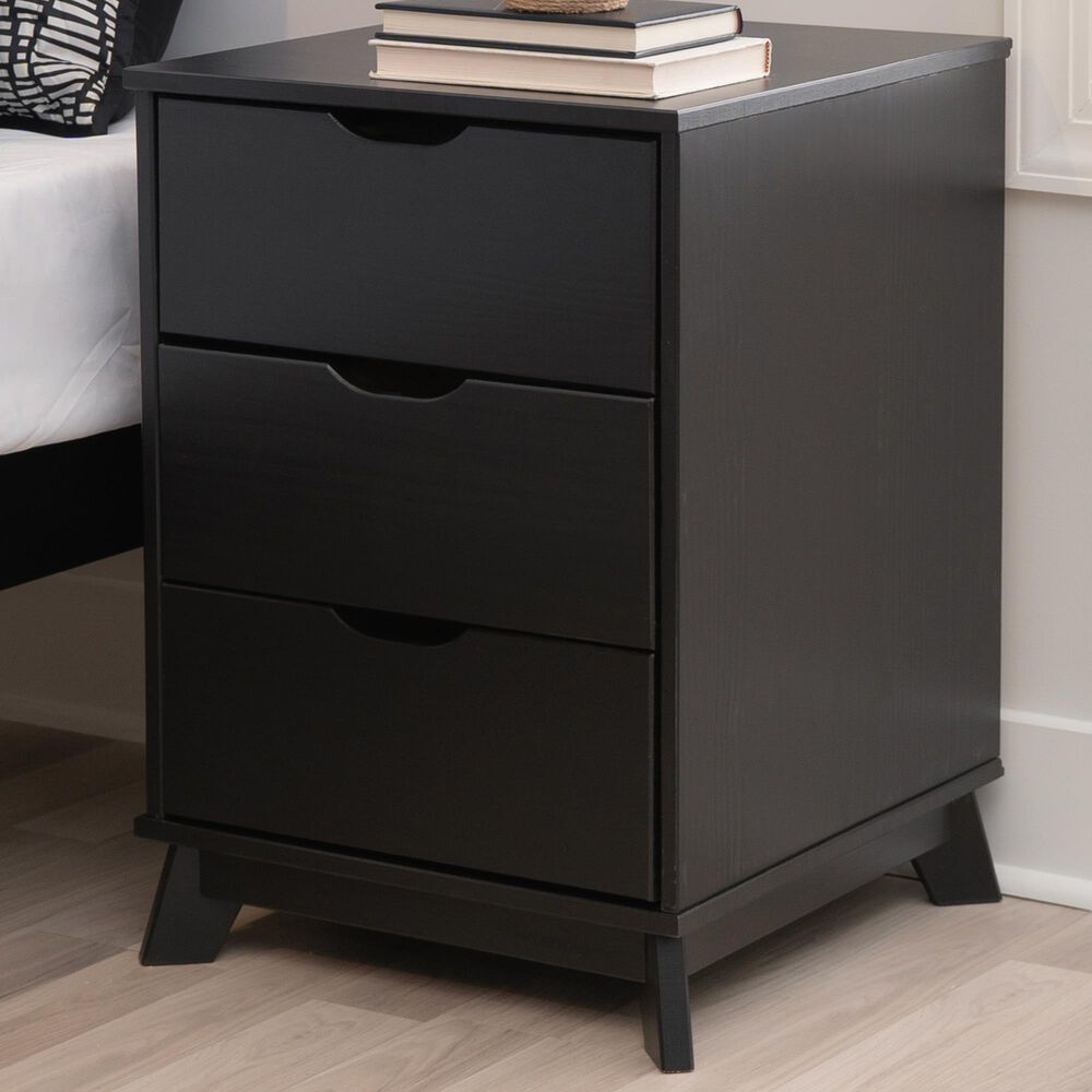 Linon Home Decor Polly 3-Drawer Nightstand in Black, , large