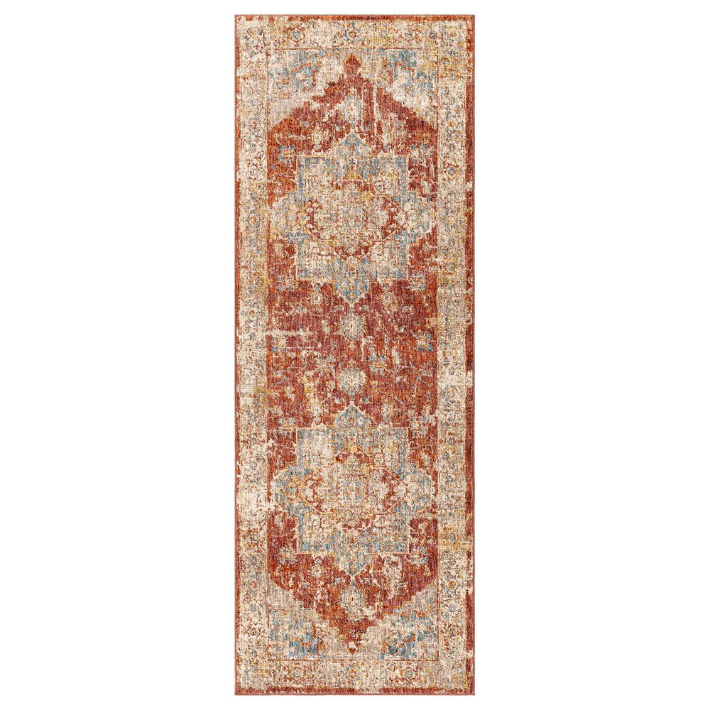 Surya Mirabel 2"7" x 10" Burnt Orange, Rust, Teal, Olive, Gray and Beige Runner, , large