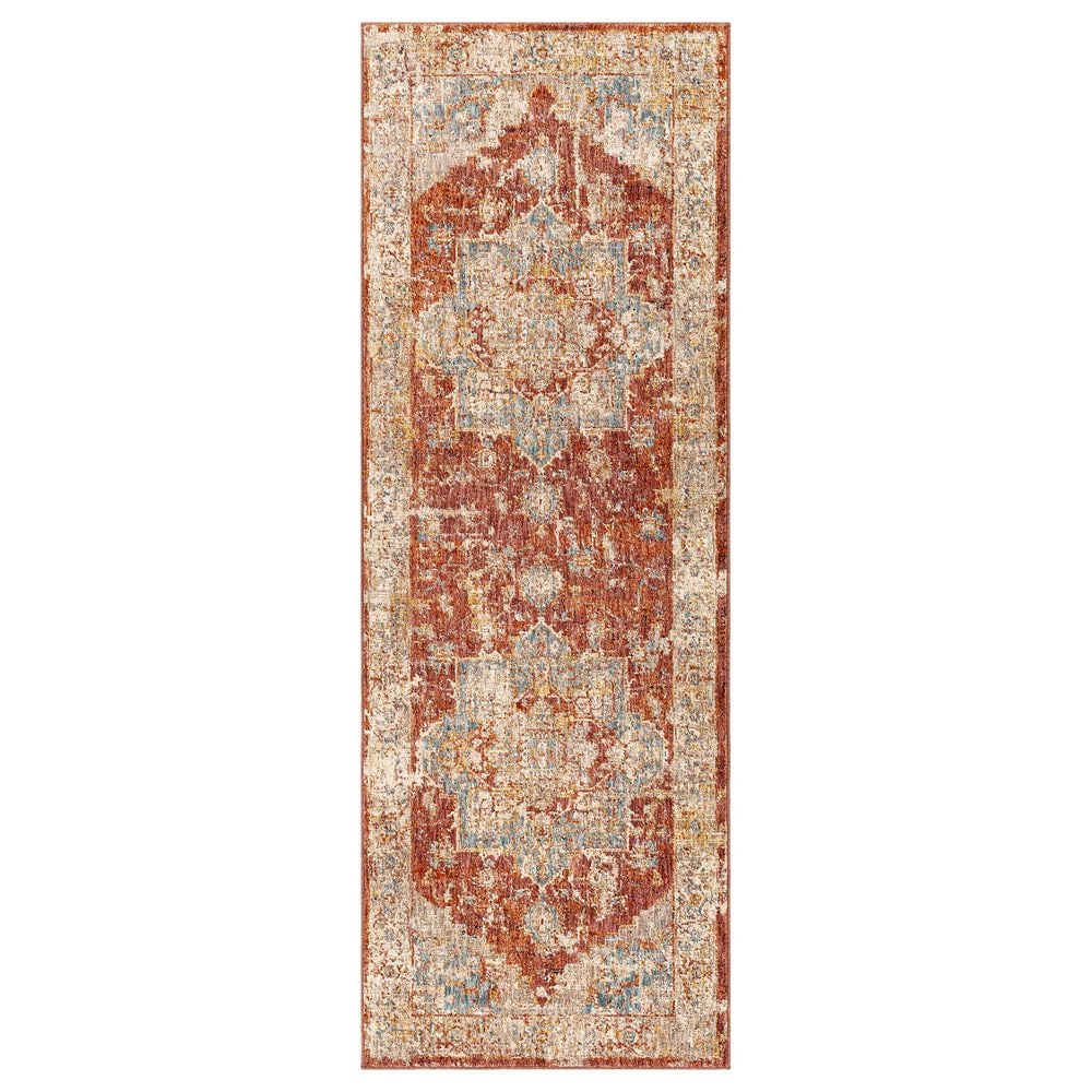 Surya Mirabel 2"7" x 10" Burnt Orange, Rust, Teal, Olive, Gray and Beige Runner, , large