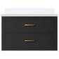 Lexora Home Castor 30" Single Bathroom Vanity in Black with 2 cm White Cultured Marble Top and Rectangular Sink, , large