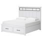 Ashley Ashbryn King Storage Bed and Two Nightstands in White and Oak, , large
