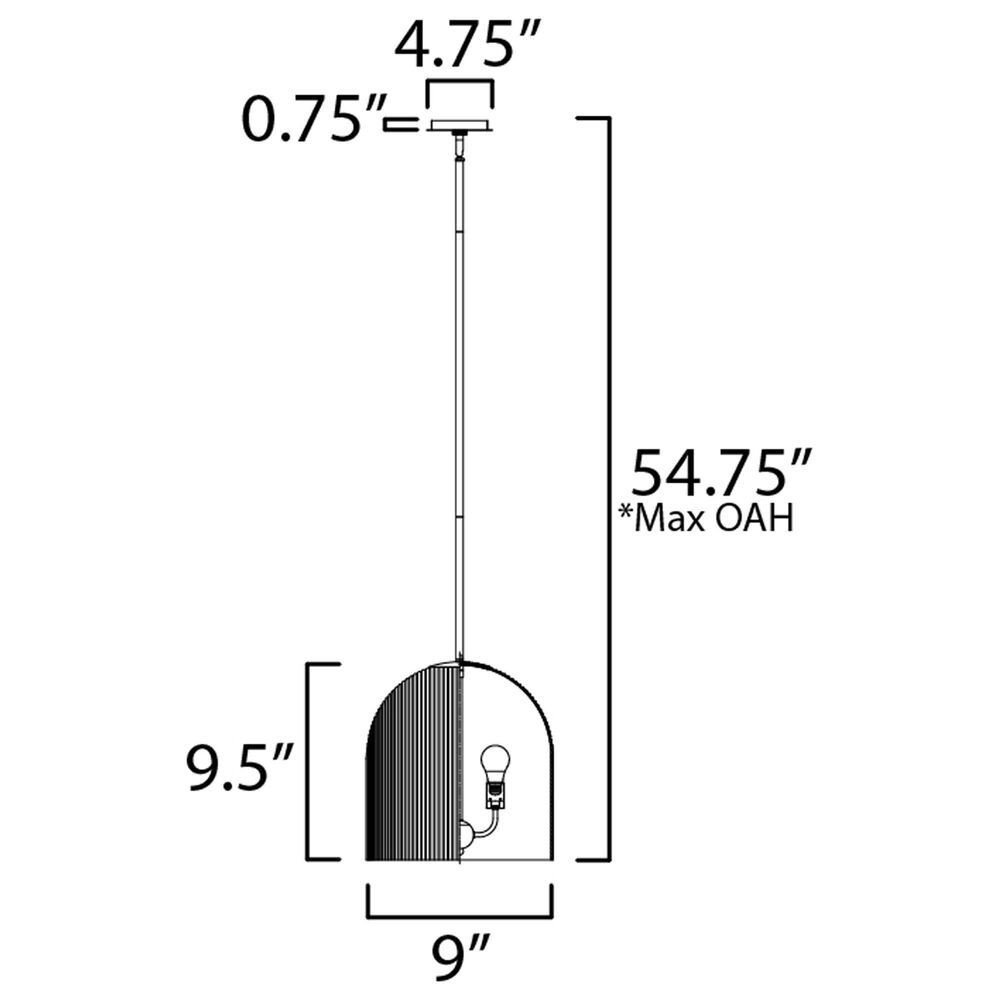 Maxim Lighting Dune 1-Light Pendant in Matte Black, , large