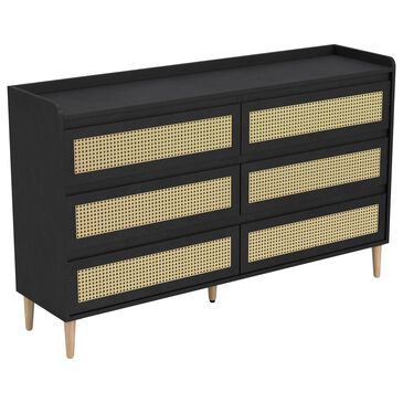 Furniture of America Canty 6-Drawer Dresser in Black and Gold, , large