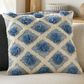 Surya Edric 20" Square Throw Pillow in Blue and Cream, , large