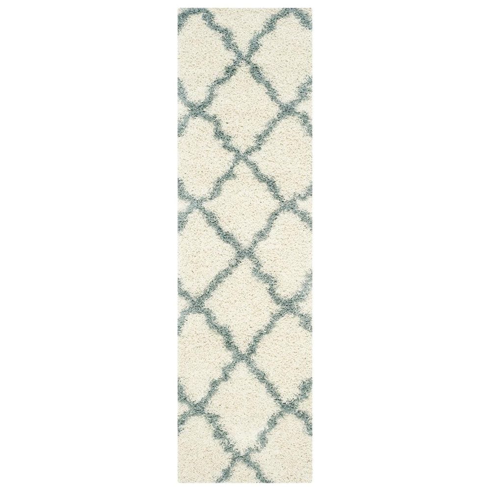 Safavieh Dallas Shag SGD257J-26 2"3" x 6" Ivory/Light Blue Runner, , large