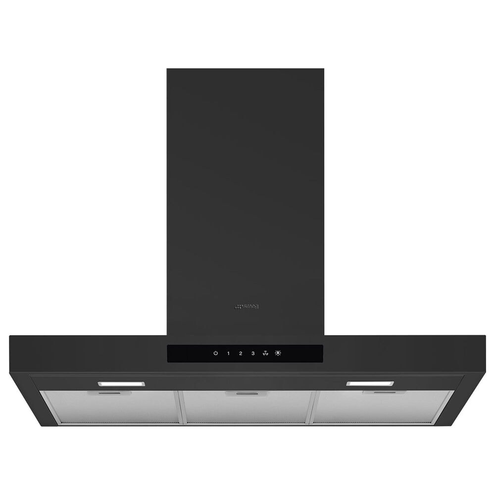 SMEG 30" Flat T-Shape Universal Brushed Hood in Matte Black, , large