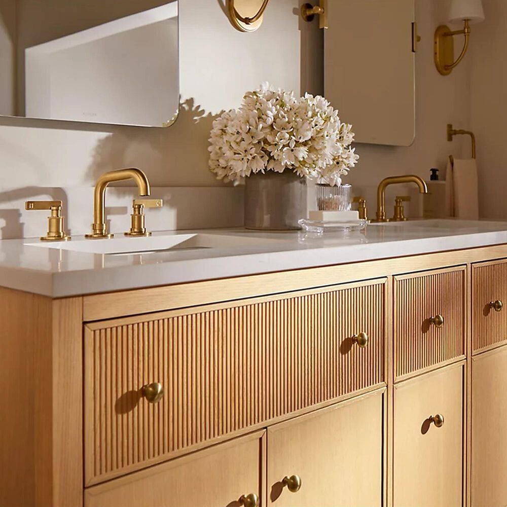 Kohler Castia Widespread Bathroom Sink Faucet in Vibrant Brushed Moderne Brass, , large