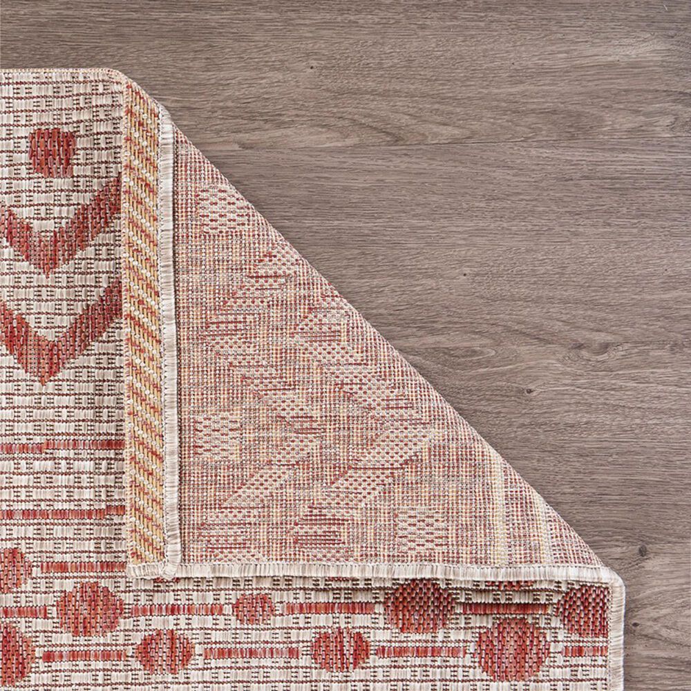 L&amp;R Resources Sun Shower 8&#39; x 10&#39; Beige and Red Indoor/Outdoor Area Rug, , large