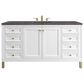 James Martin Vanities Chicago 60" Single Bathroom Vanity in Glossy White with 3 cm Charcoal Soapstone Quartz Top and Rectangular Sink, , large