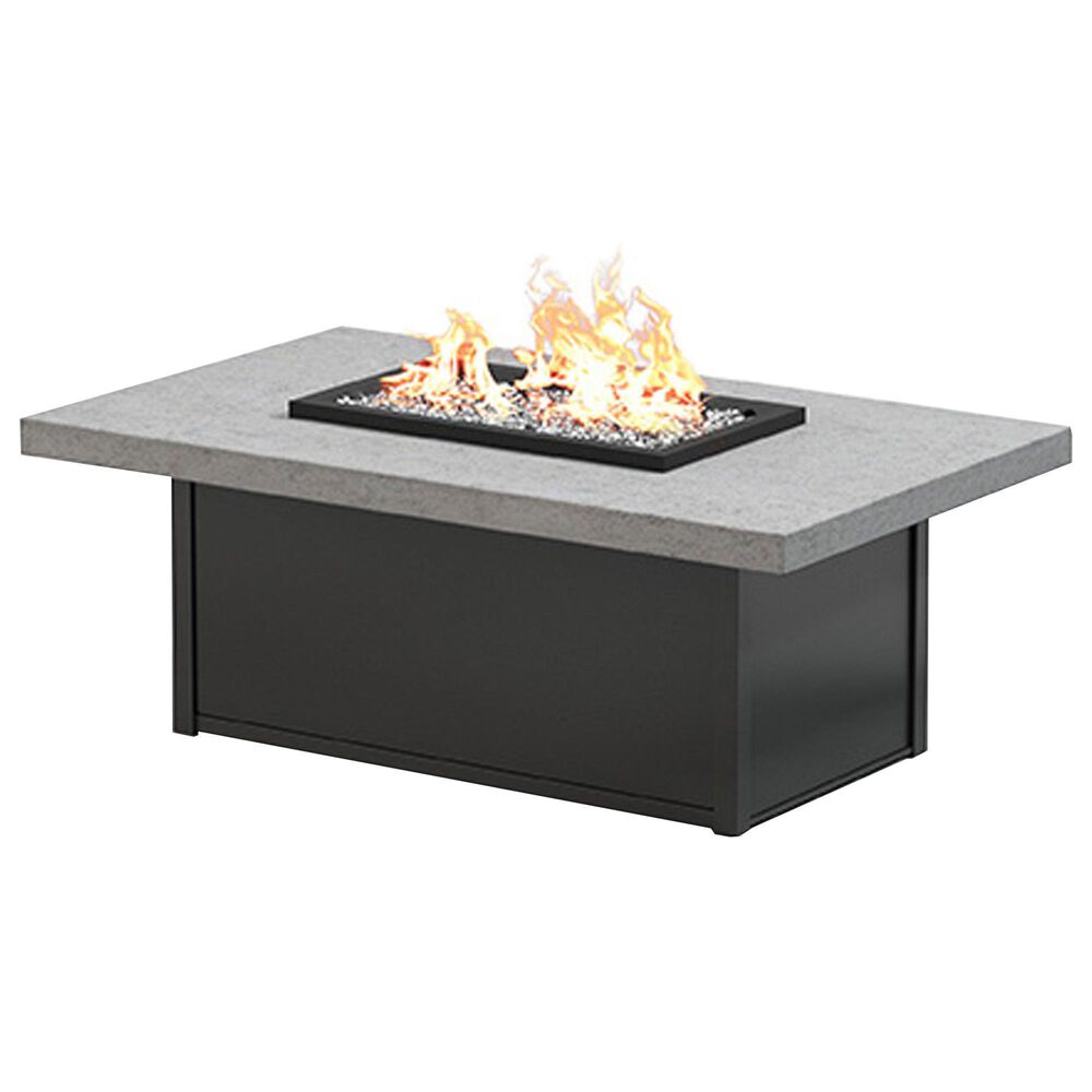 Homecrest Outdoor Living Rectangular Lounge Fire Table with Fire Burner Cover in Drift, , large
