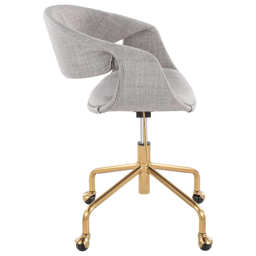 Lumisource Curvo Task Chair with Grey Cushion in Gold, , large