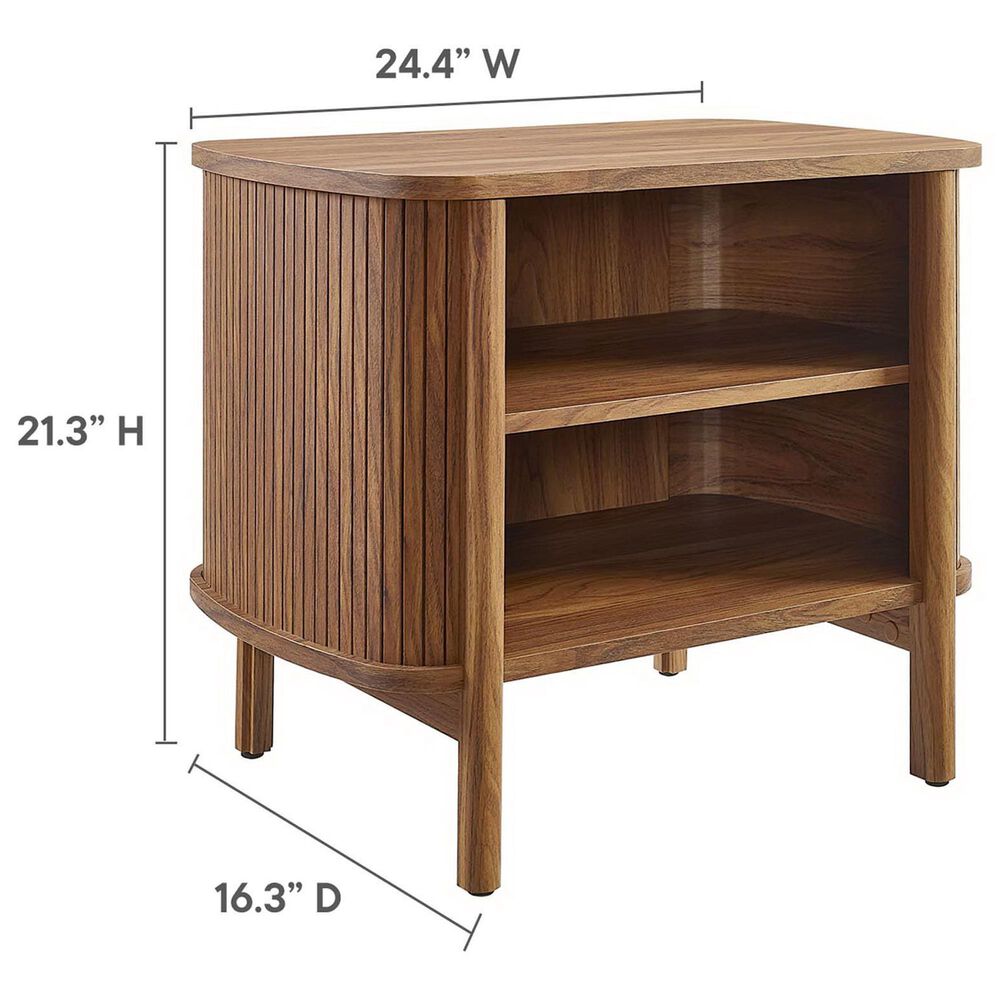 Modway Cadence Open 2 Shelves Nightstand in Walnut, , large