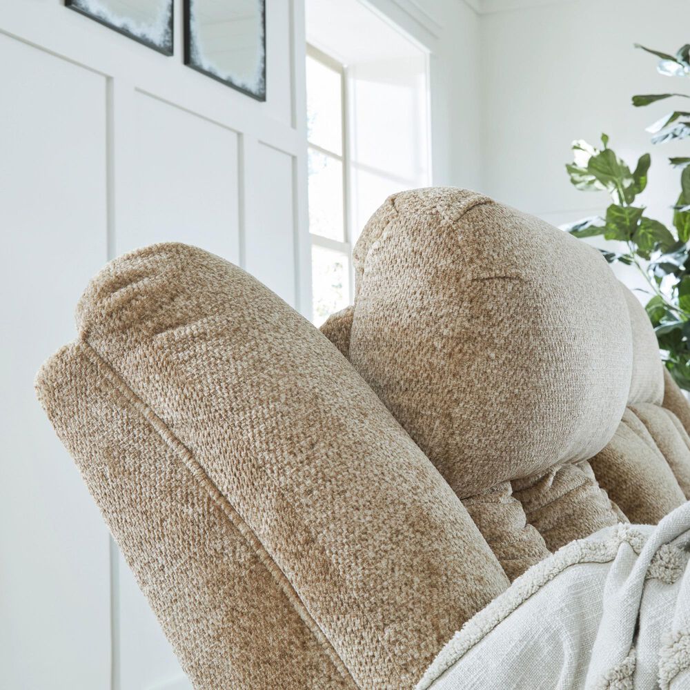 Ashley Tip-Off Power Reclining Sofa with Adjustable Headrest in Wheat, , large