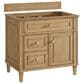 James Martin Vanities Lorelai 36" Single Vanity in Light Natural Oak with 3 cm Carrara White Marble Top, , large
