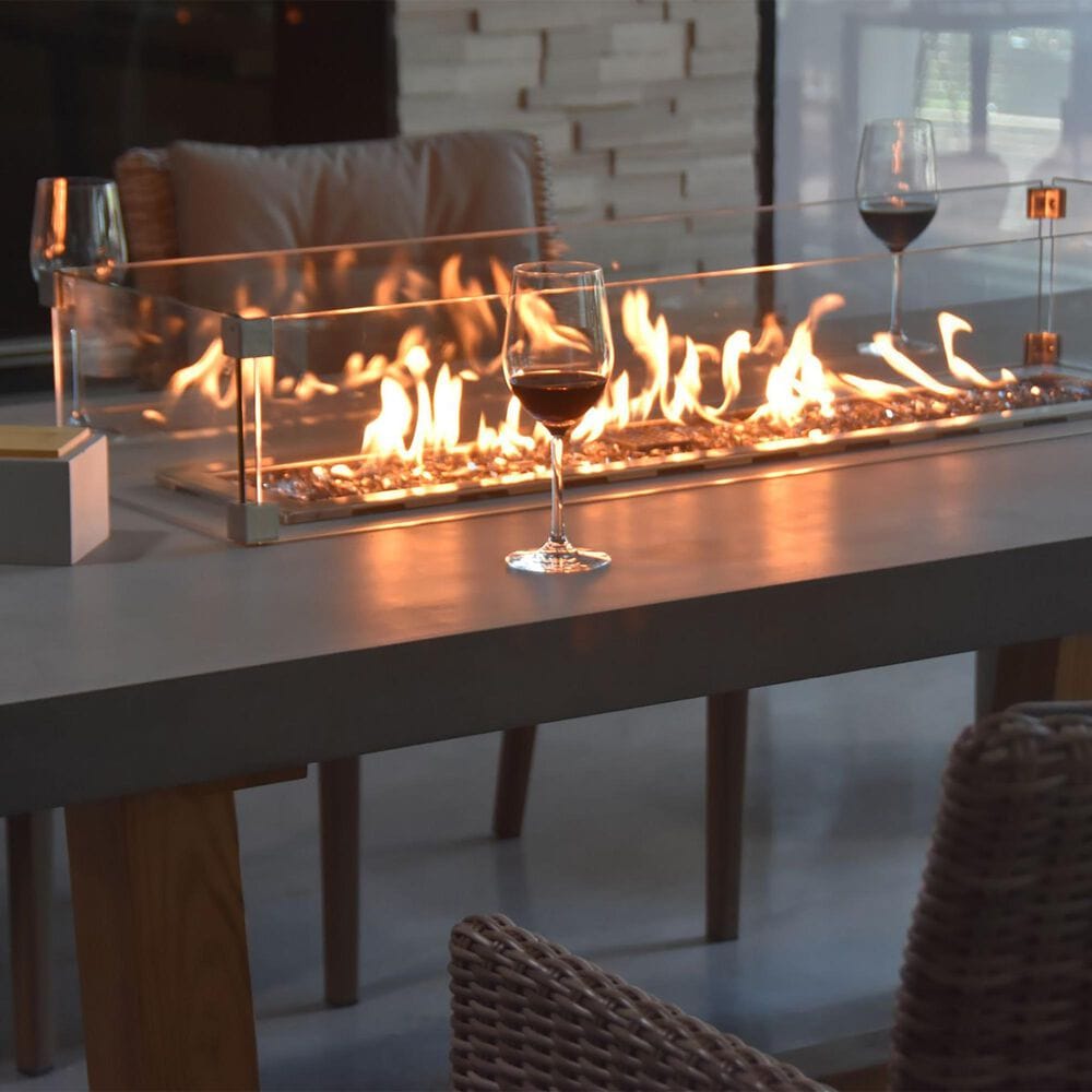 Elementi Fire Sonoma Rectangle Natural Gas Dining Fire Table in Gray and Natural, , large