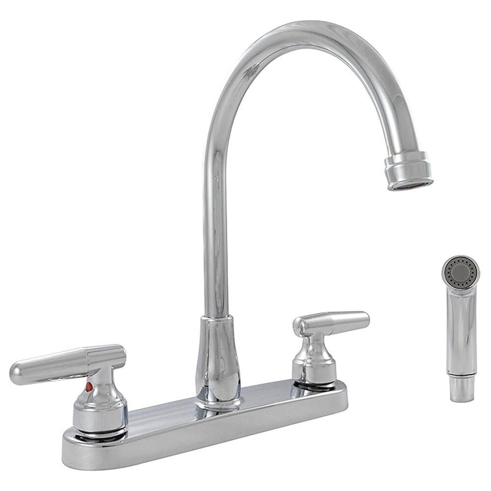 MS International 2-Handle Kitchen Faucet with Side Sprayer in Chrome, , large