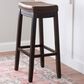 Linon Home Decor Claridge Bar Stool with Cognac Cushion in Dark Brown, , large