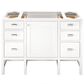 James Martin Vanities Addison 48" Single Bathroom Vanity in Glossy White with Single Hole 3 cm White Zeus Quartz Top and Rectangular Sink, , large