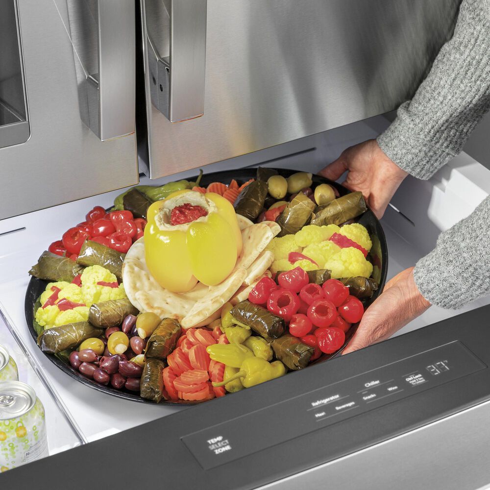Ge Profile 27 6 Cu Ft 4 Door French Door Refrigerator In Stainless Steel Nebraska Furniture Mart