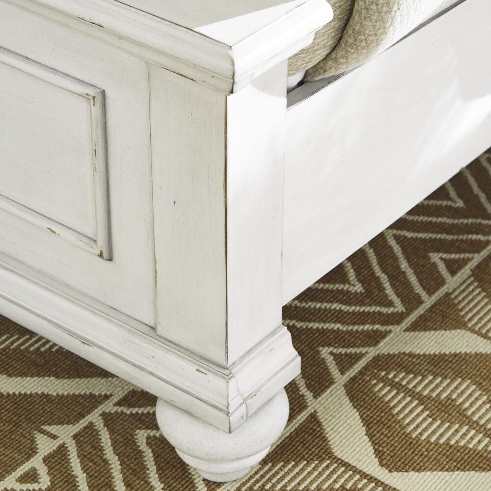 Ashley Kanwyn 4-Piece Cal King Upholstered Bed Set in Whitewash, , large