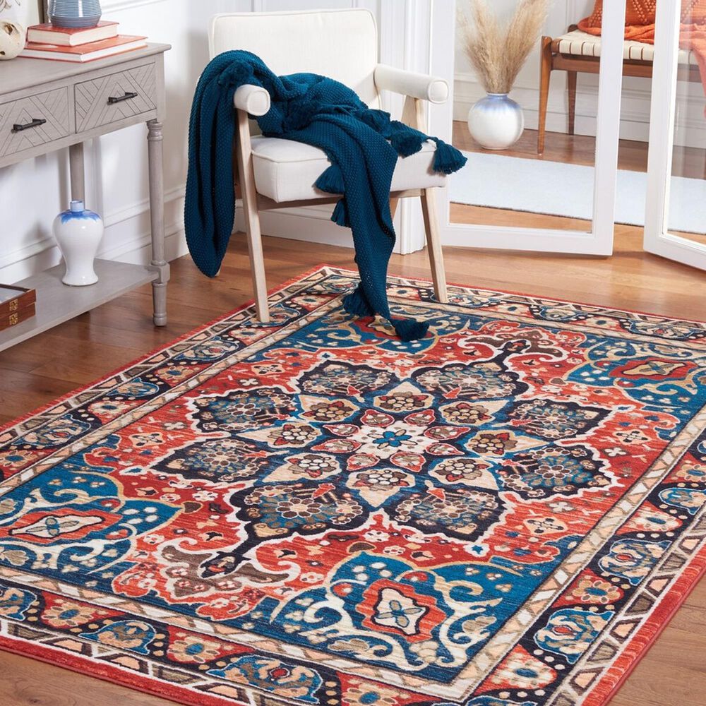 Safavieh Riviera 5&#39;5&quot; x 7&#39;7&quot; Black and Red Area Rug, , large