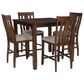 Linon Home Decor Lepine 5-Piece Counter Height Dining Set in Brown, , large