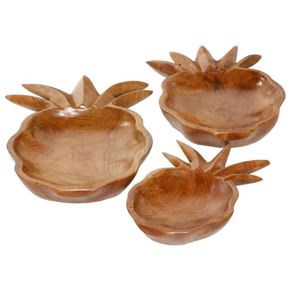 Maple and Jade Bohemian Decorative Bowl in Brown (Set of 3), , large